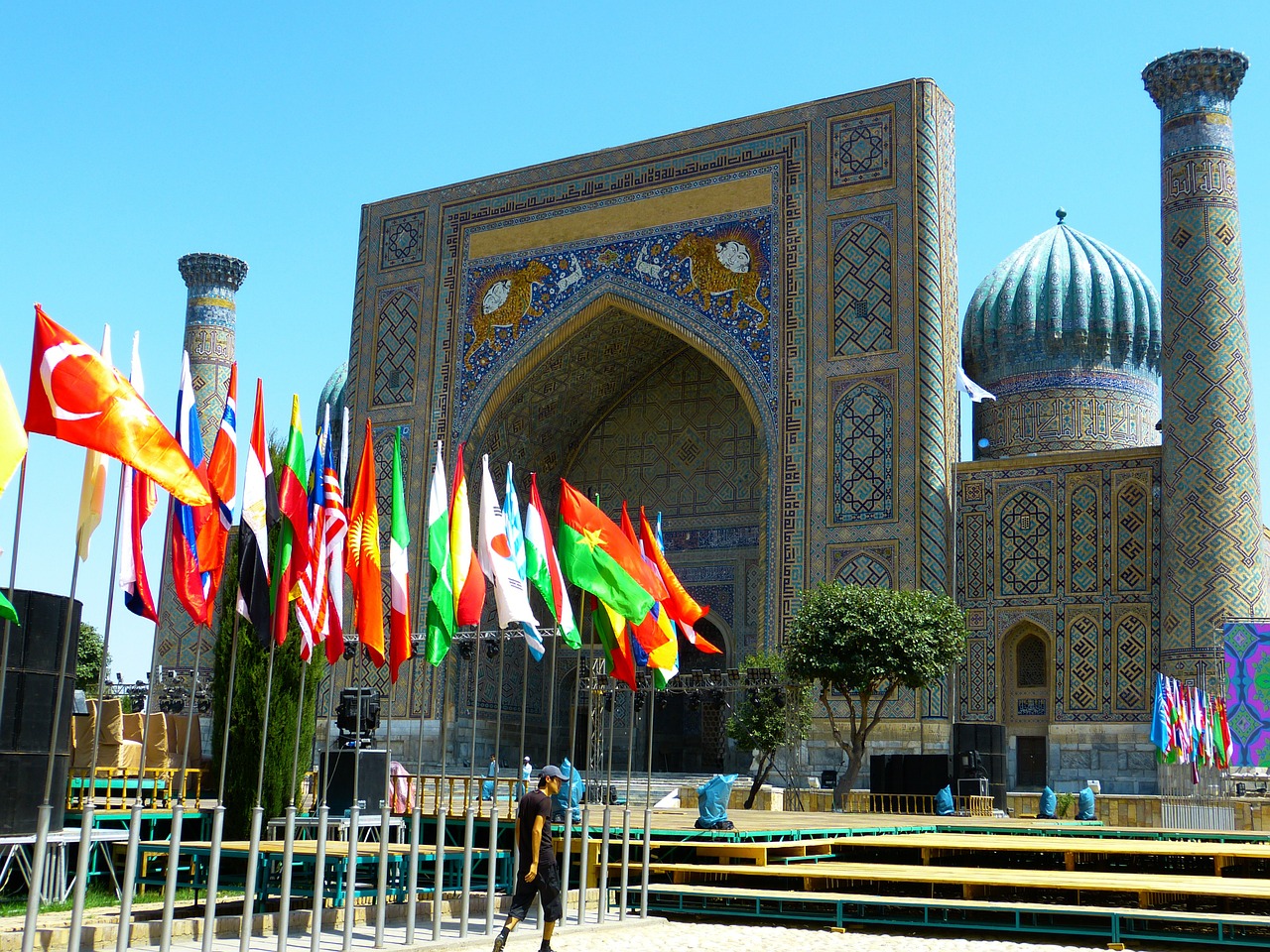 samarkand registan square uzbekistan free photo