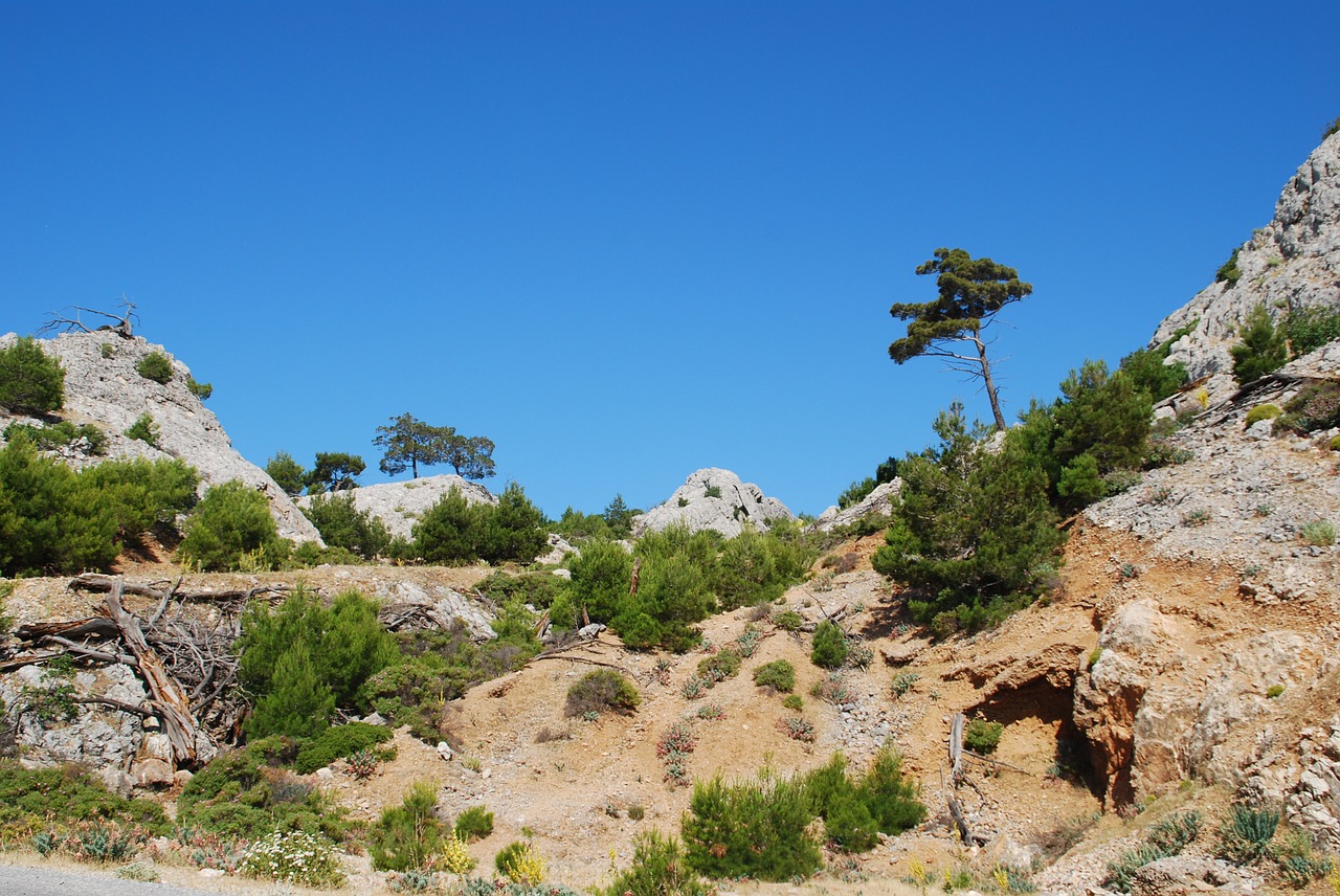 samos greece mountain landscape free photo