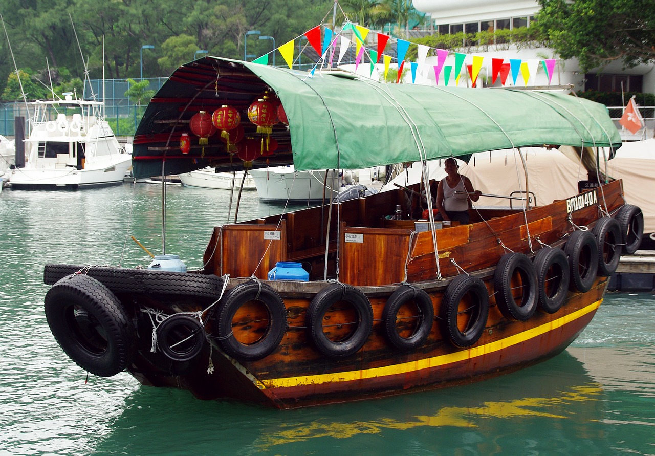 sampan china hong kong free photo