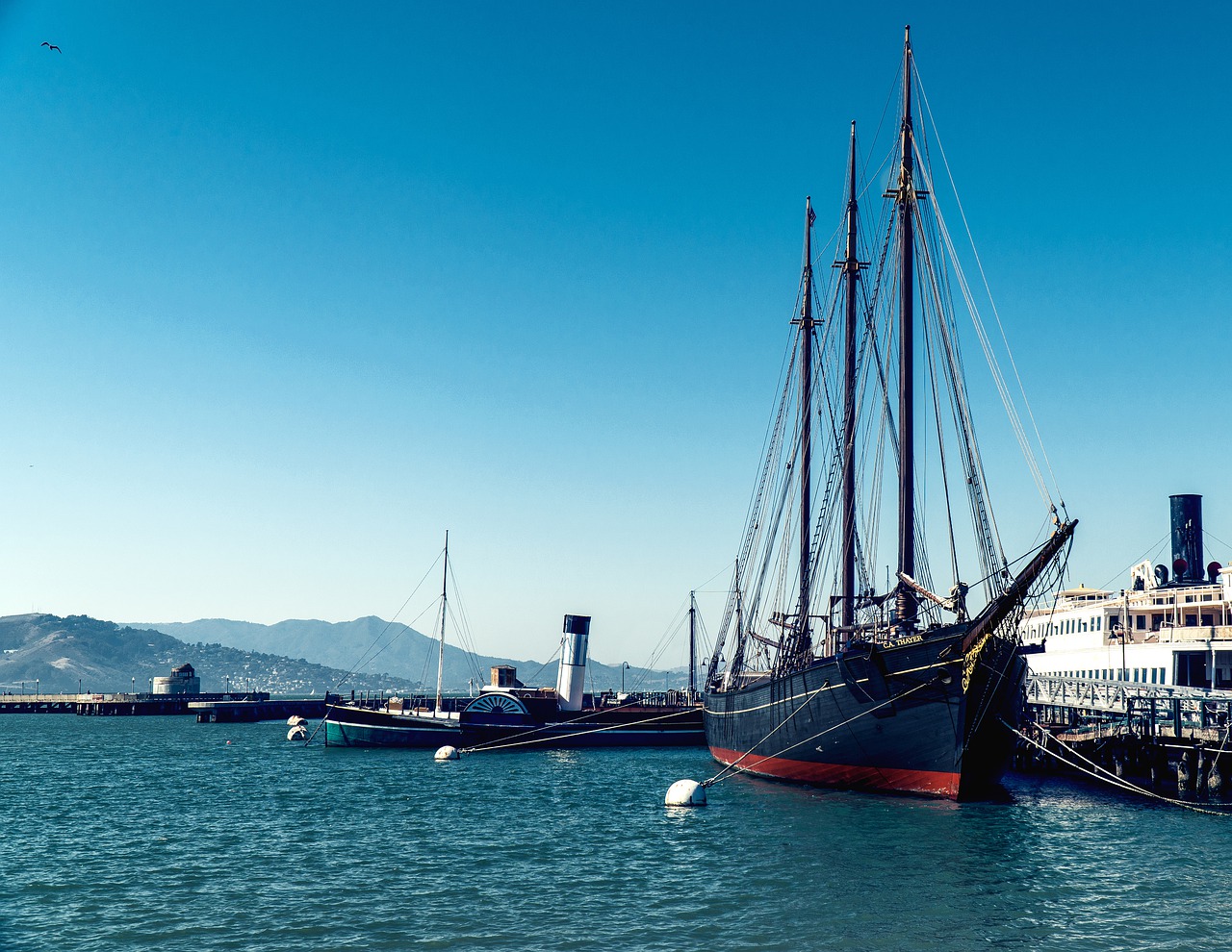 san francisco  tall ship  bay free photo