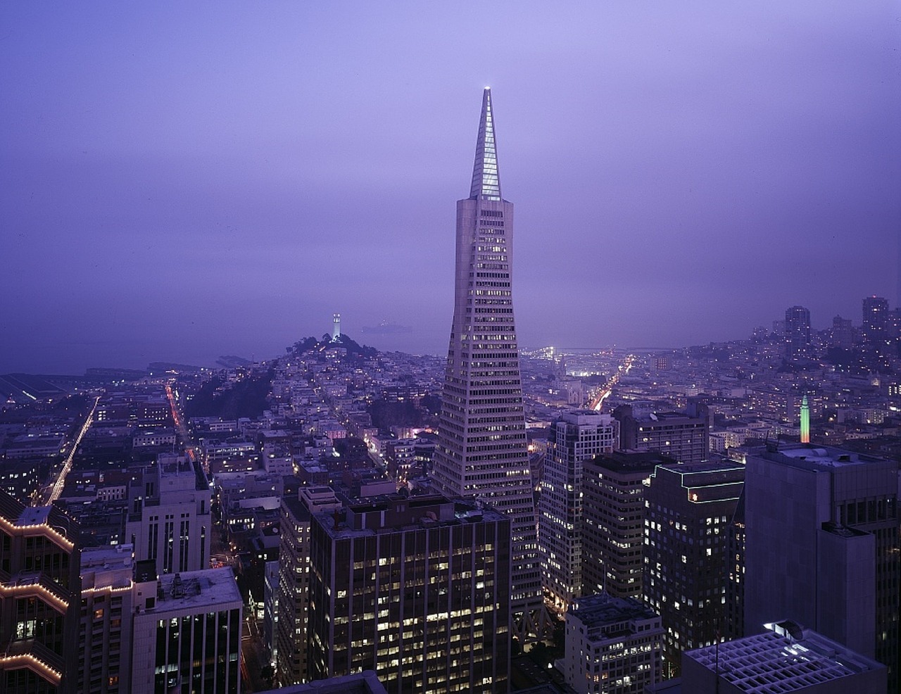 san francisco cityscape dusk free photo