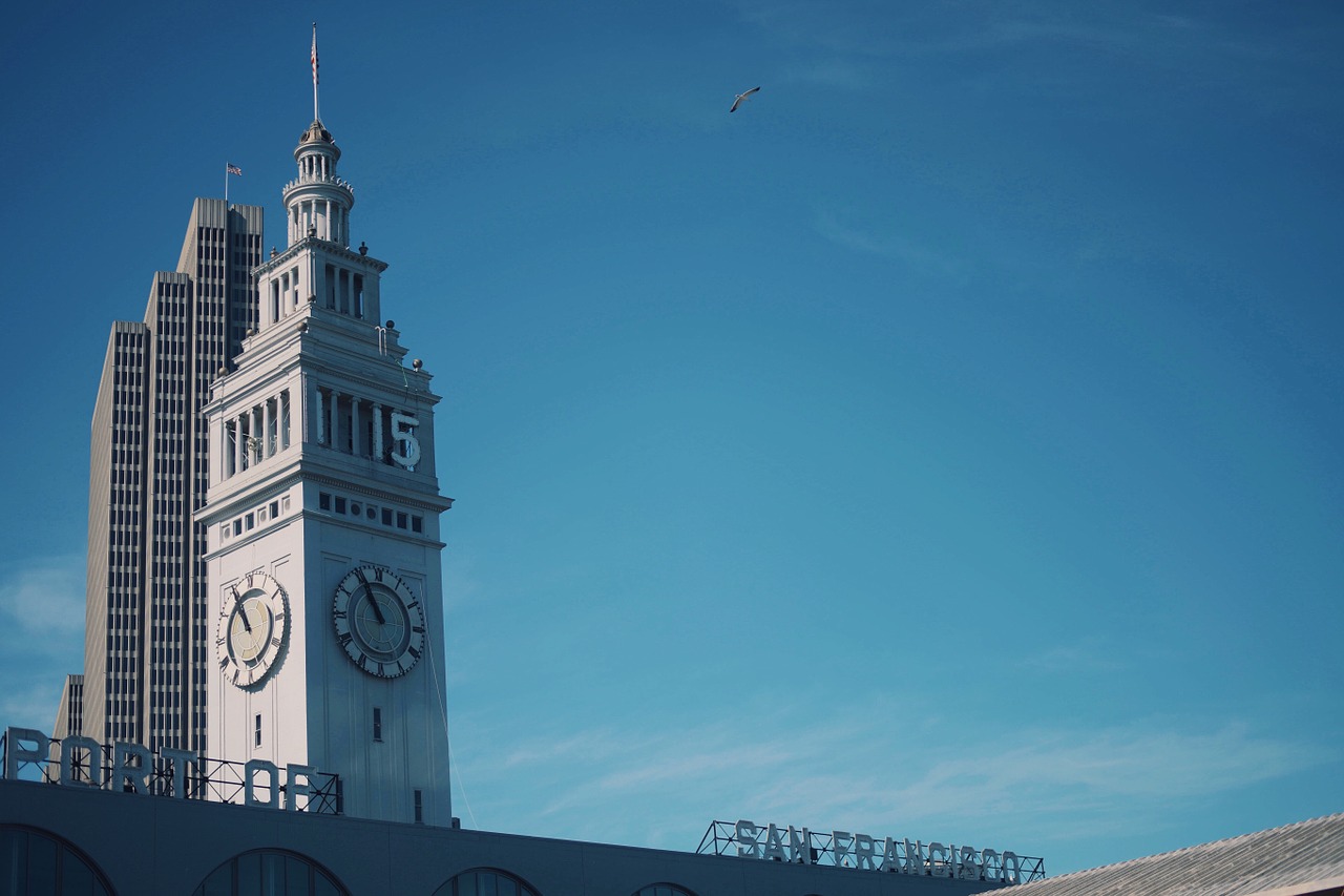 san francisco buildings clock free photo