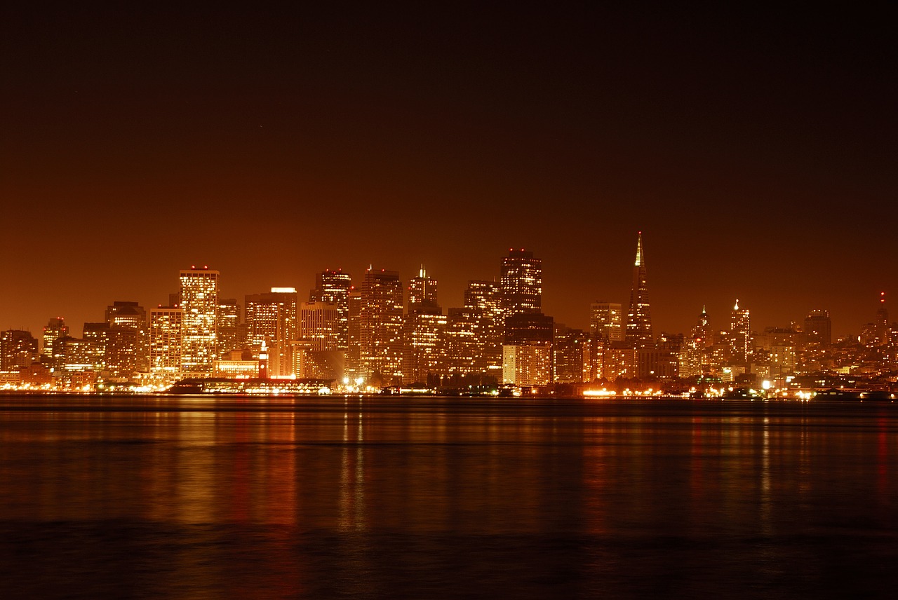 san francisco night city at night free photo