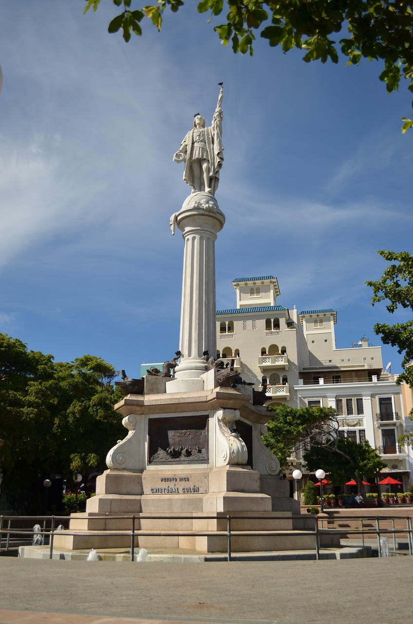 san juan puerto rico colon statue free photo
