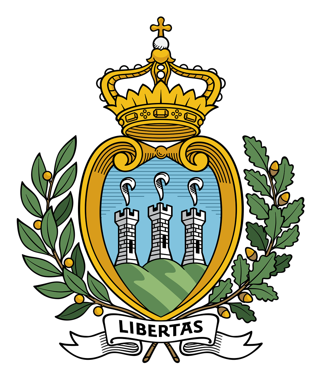 san marino coat of arms flag free photo