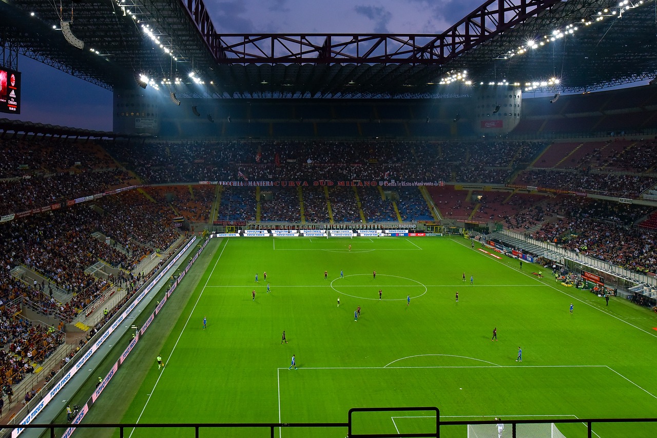 san siro flood light football match free photo