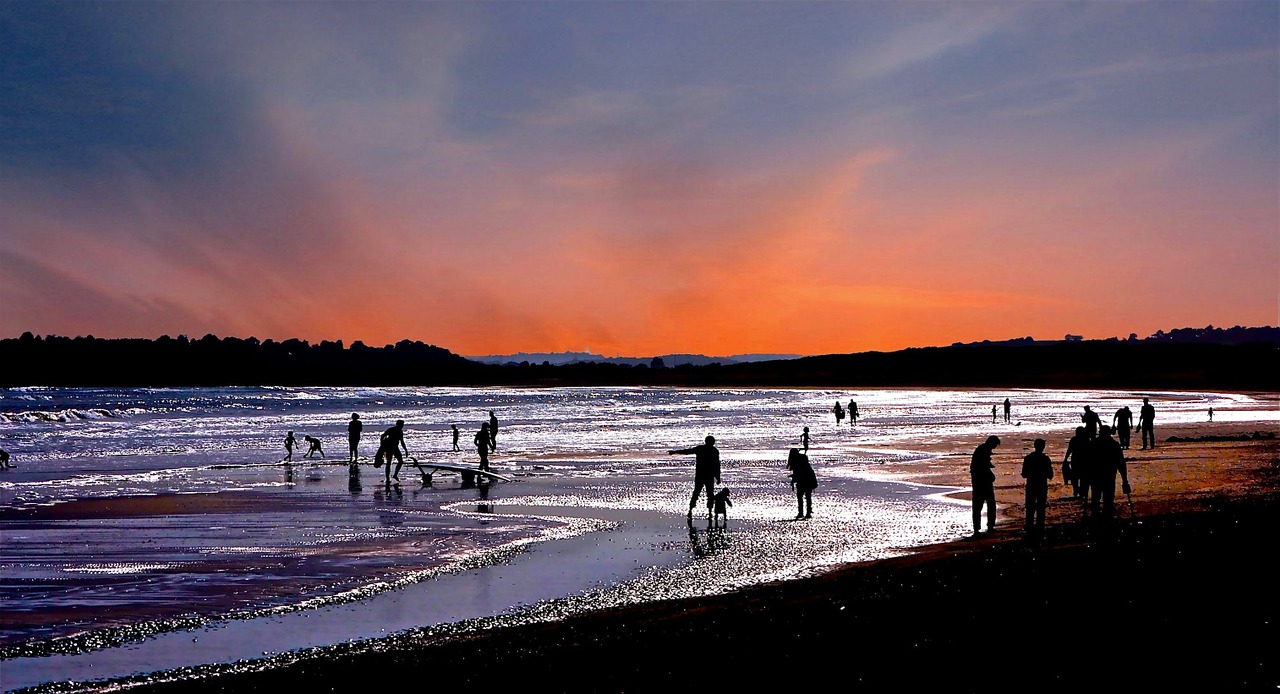 sand sea sunset free photo