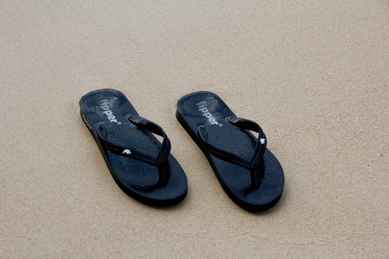 sand beach slippers free photo