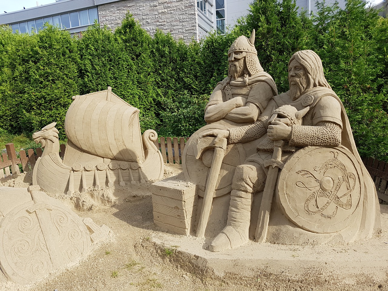 sand sculpture viking free photo