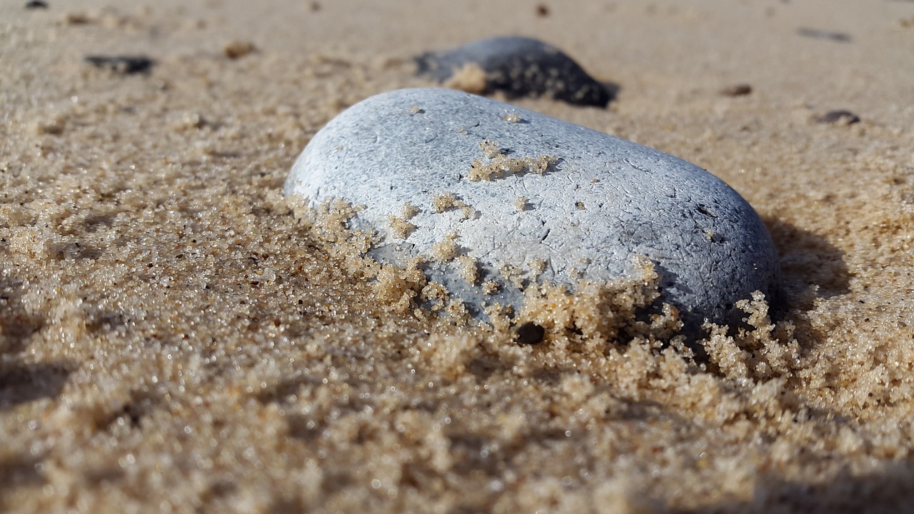 sand beach stone free photo