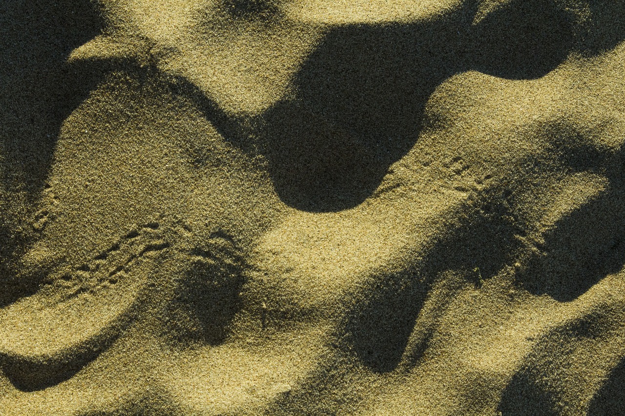 sand footprint beach free photo