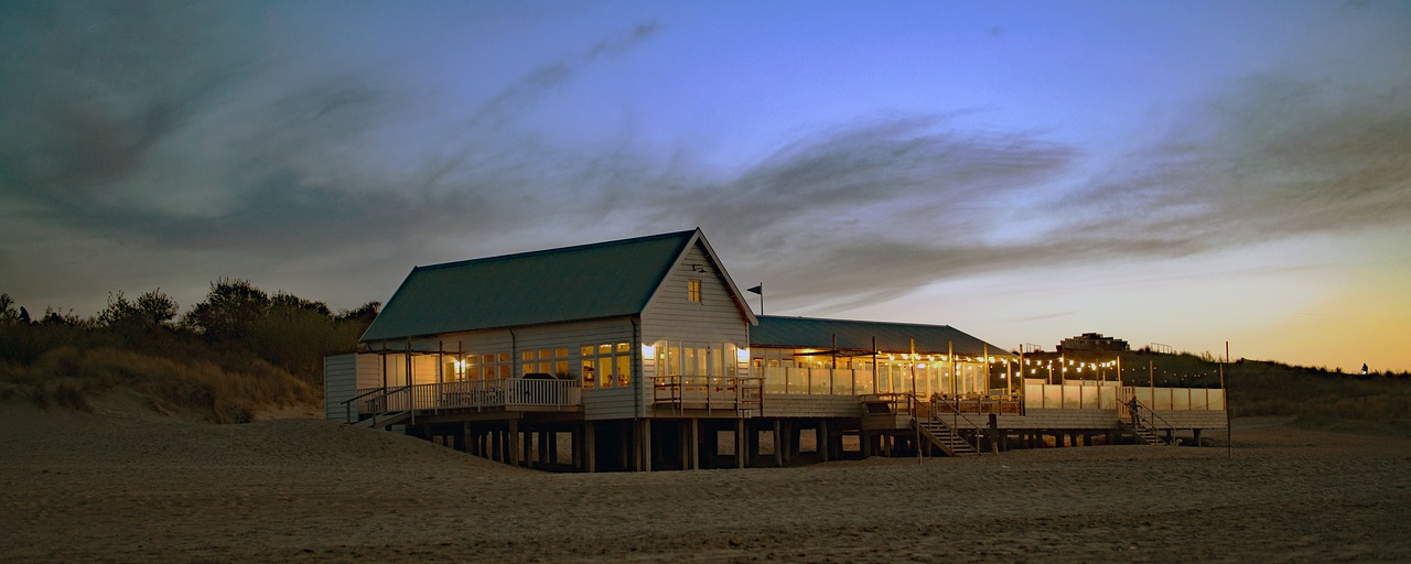 sand cafe by the sea beach house dunes free photo