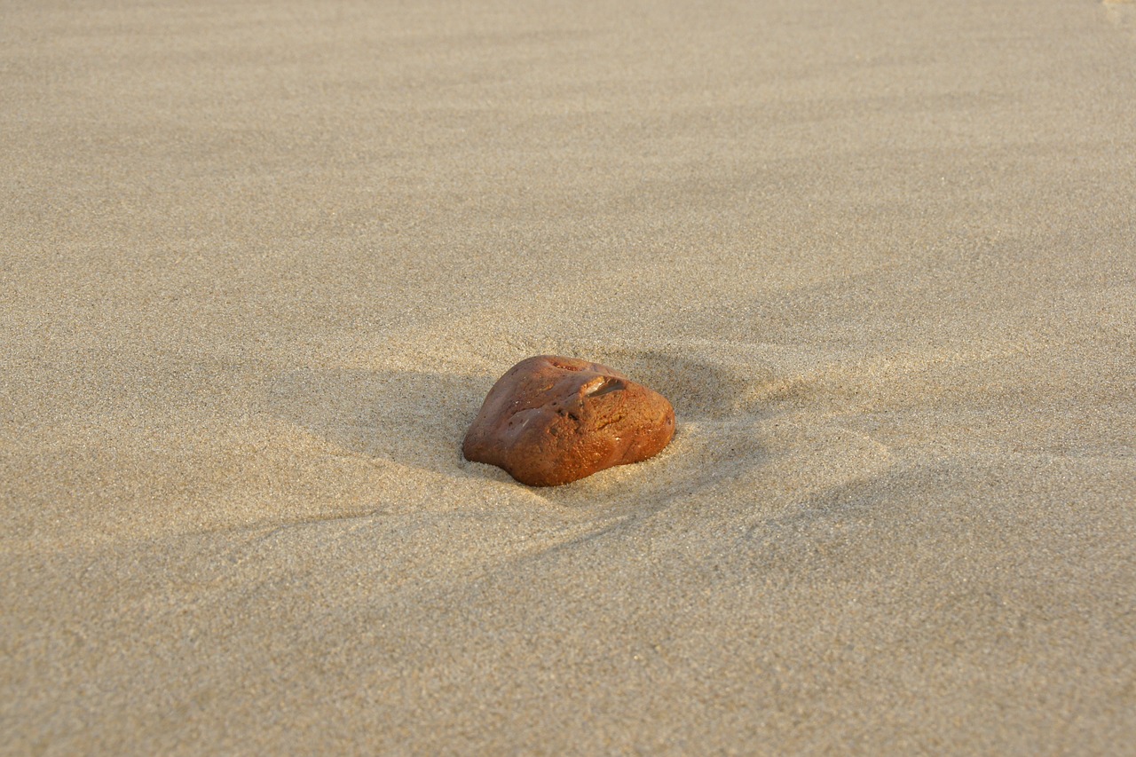 sand beach stone free photo