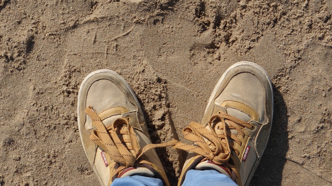 sand sneakers shoe laces free photo