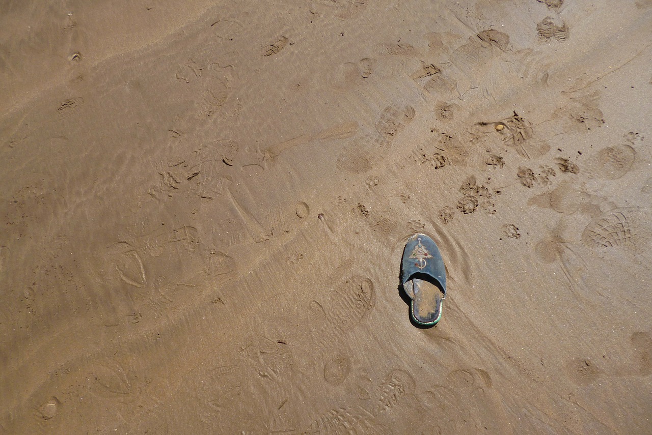 sand beach footprint free photo