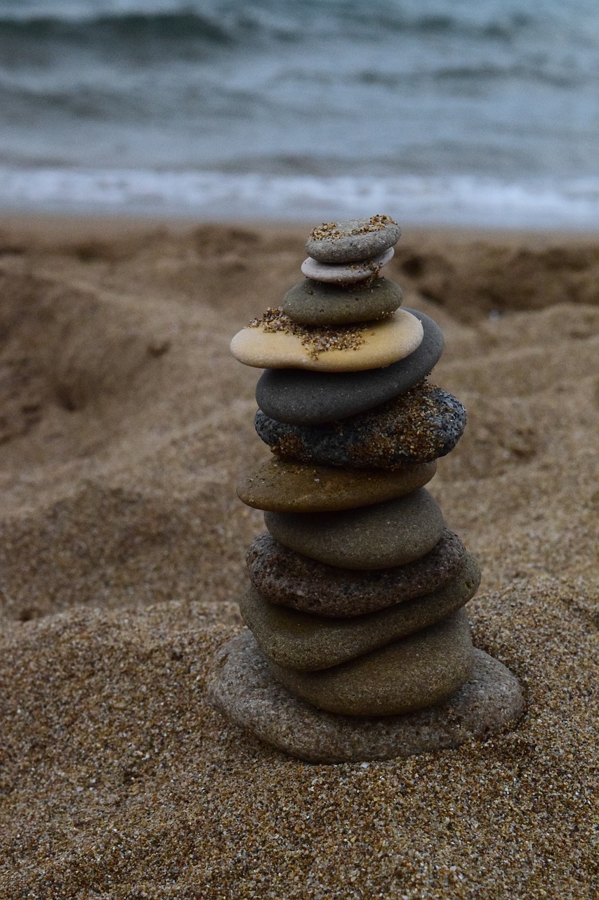 sand  stones  beach free photo