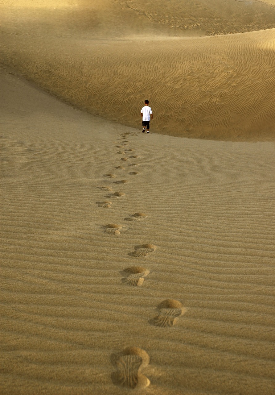 sand  footsteps  beach free photo