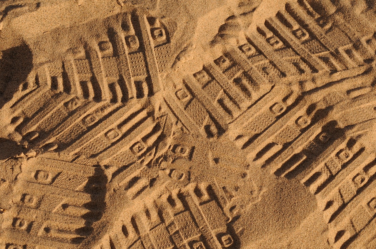 sand traces tracks in the sand free photo