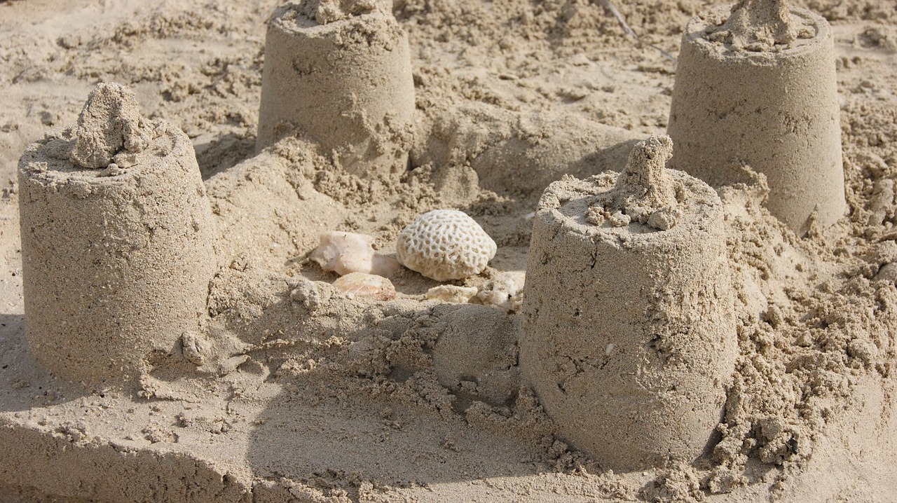sand castle sand beach free photo