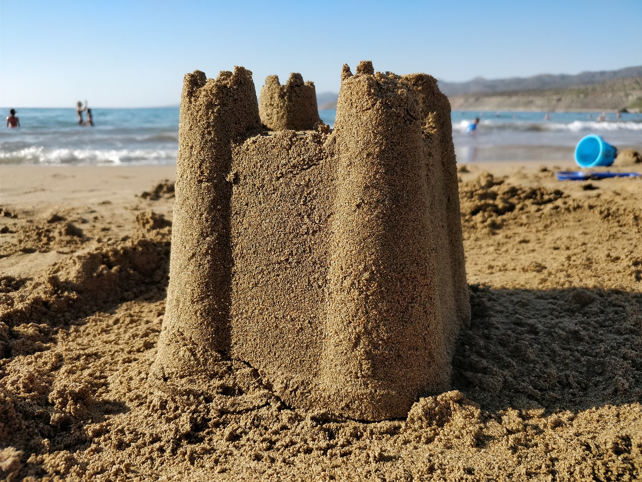 sand castle sand structure summer free photo