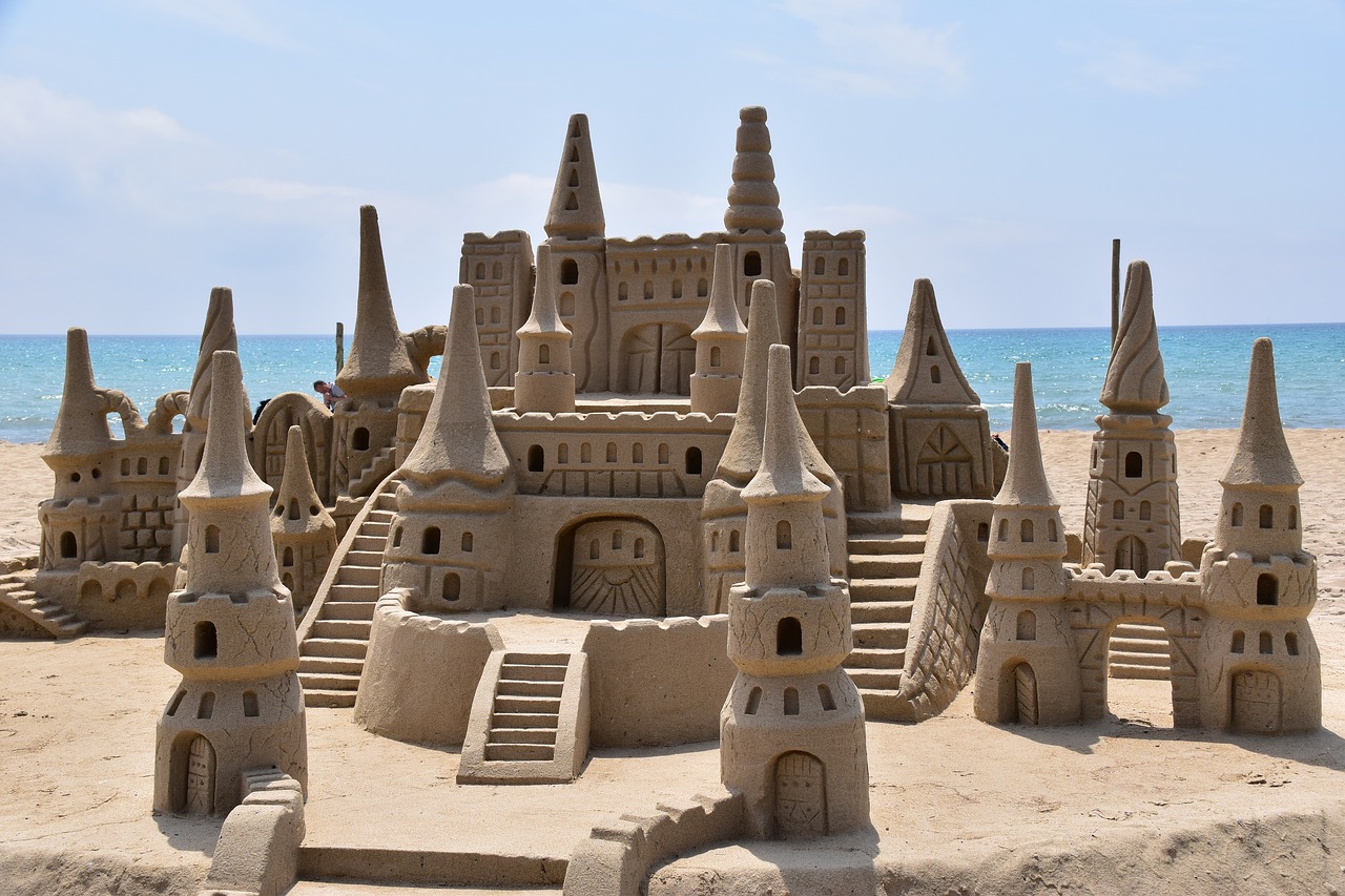 sand castle  sand  beach free photo