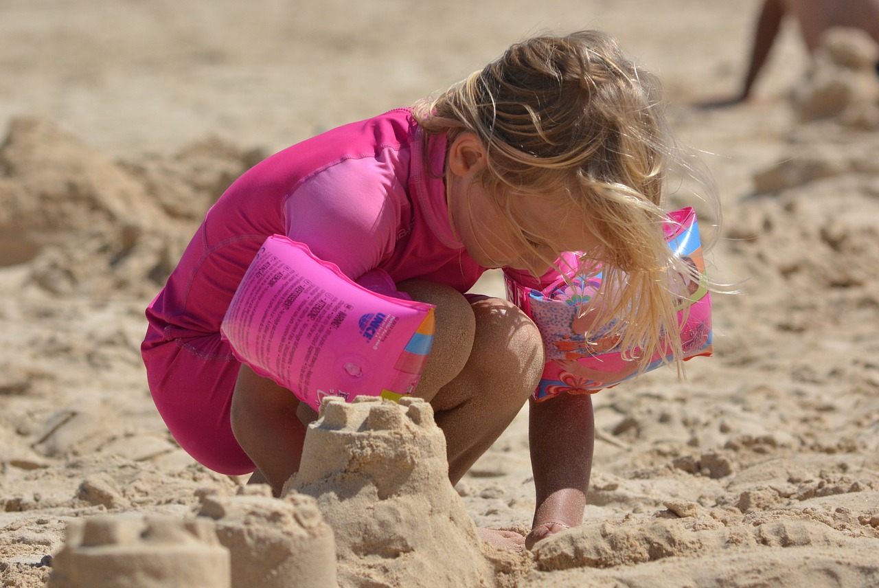 sand castle child girl free photo