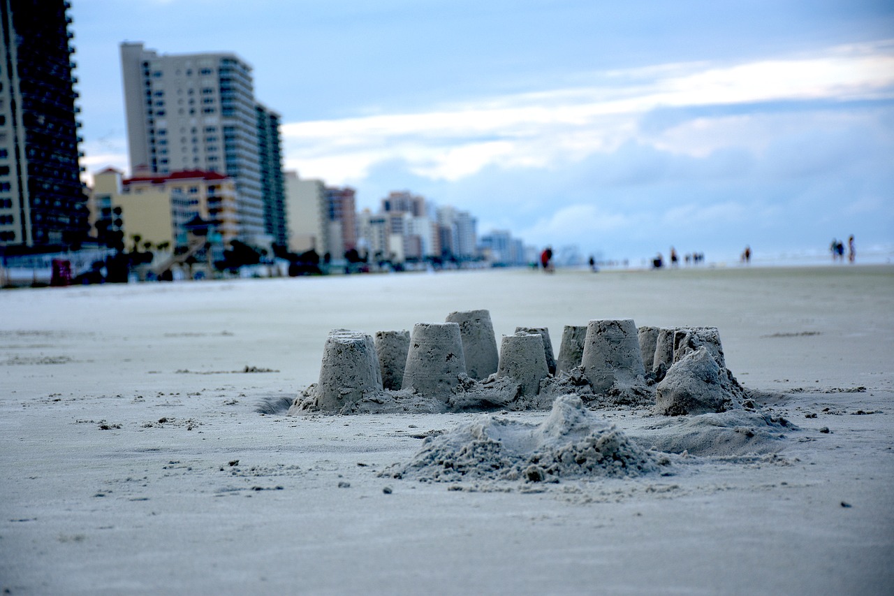 sand castles  beach  landscape free photo