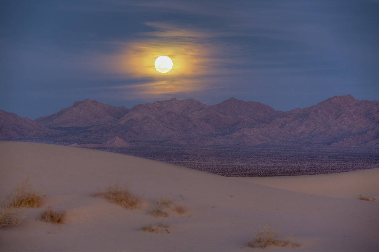 sand dunes mountains moon rise free photo