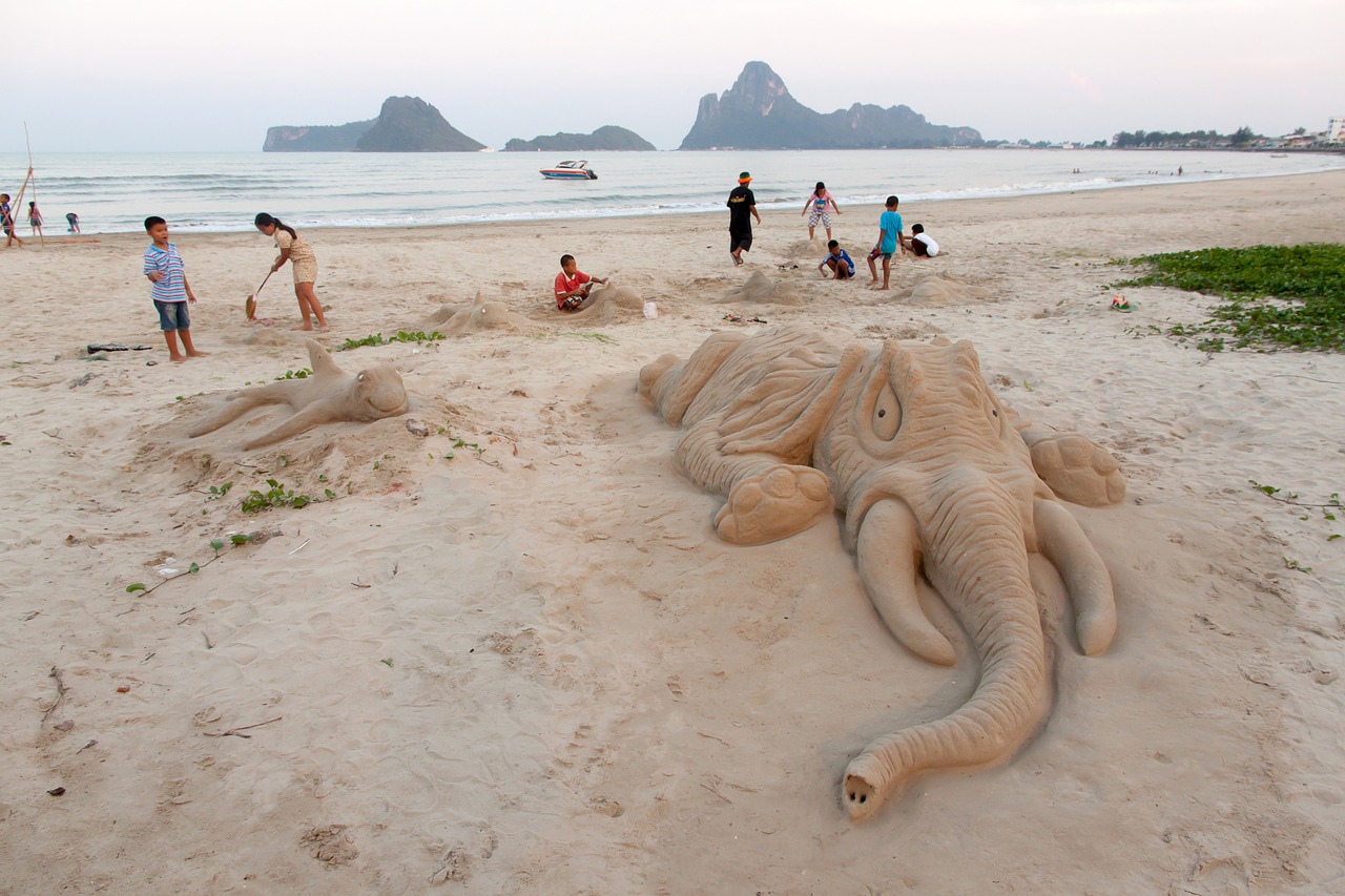 sand sculpture molding sand kids free photo