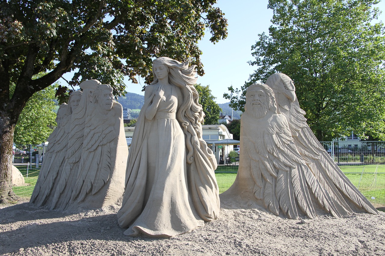 sand sculptures festival statue free photo