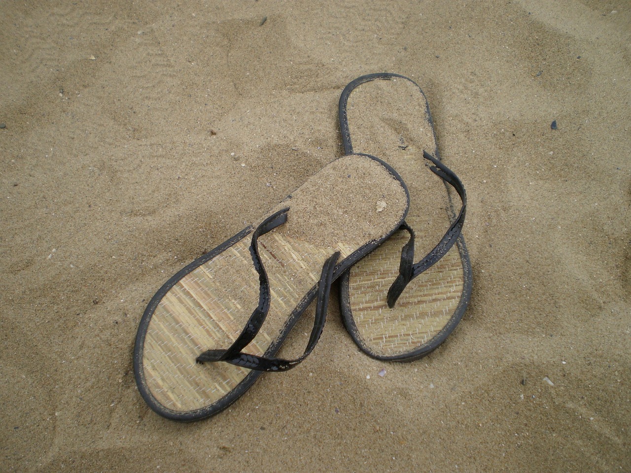 sandals sand beach free photo