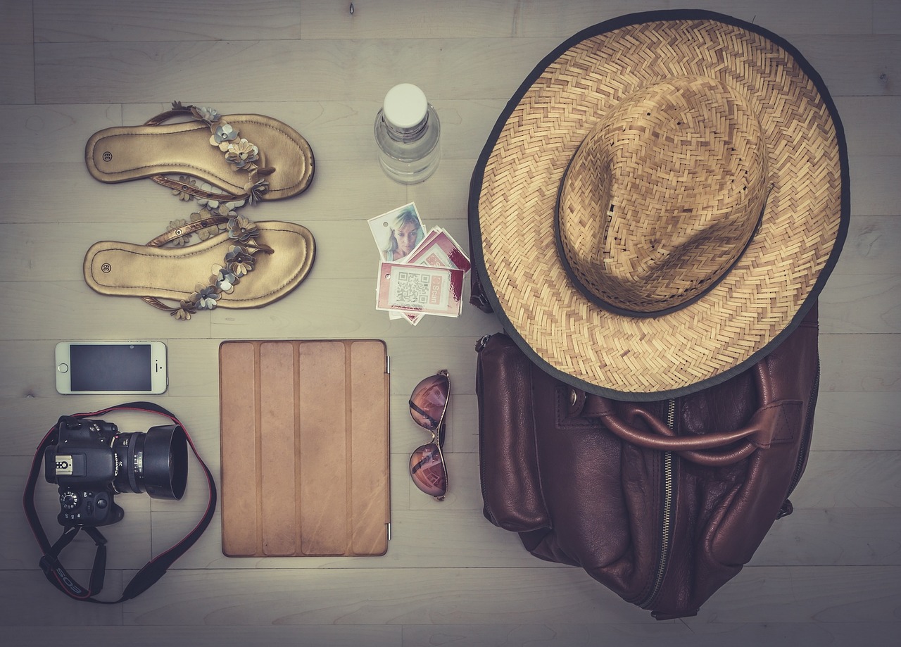 sandals flip flops straw hat free photo