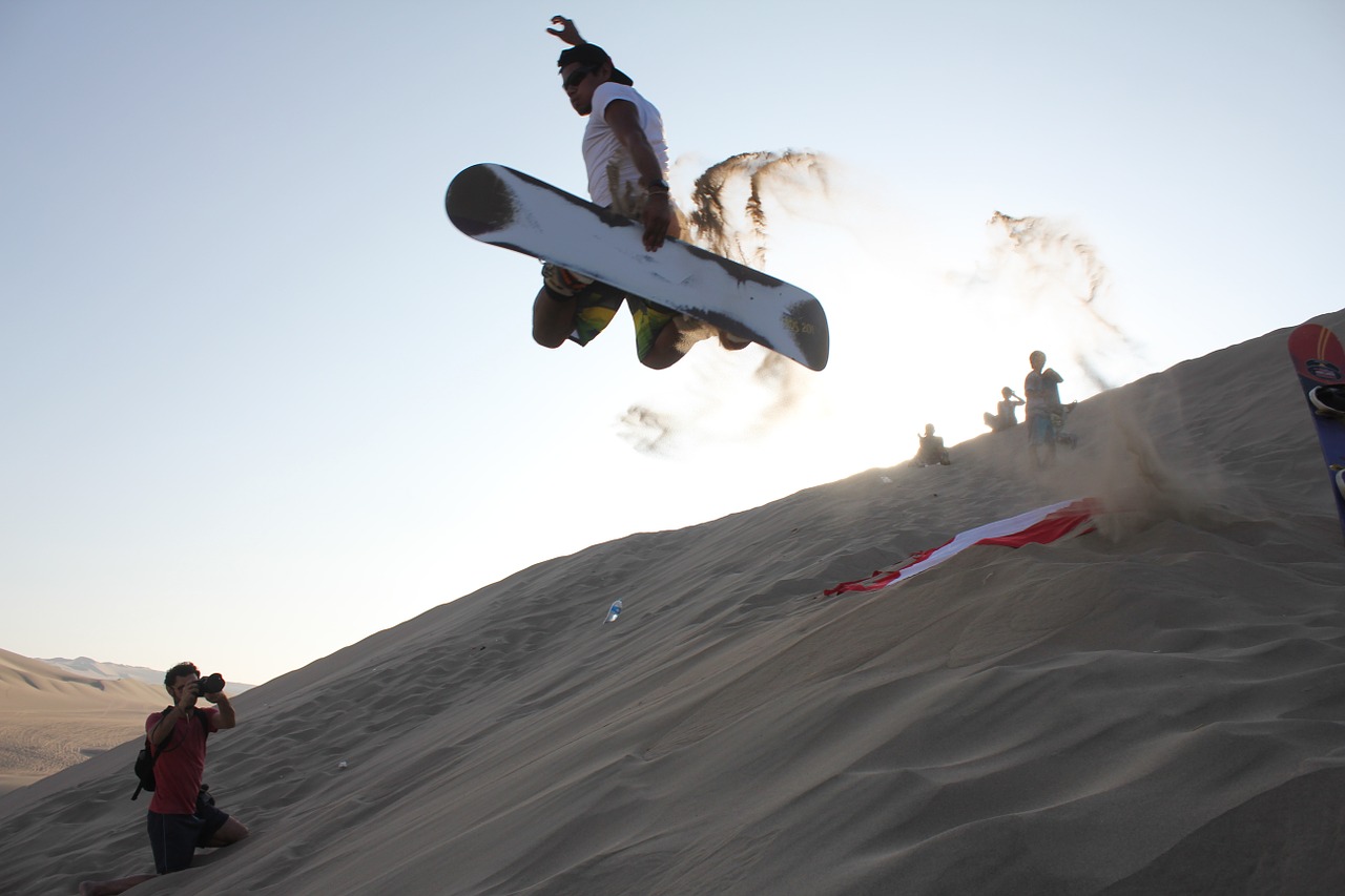 sandboarding sand dunes free photo