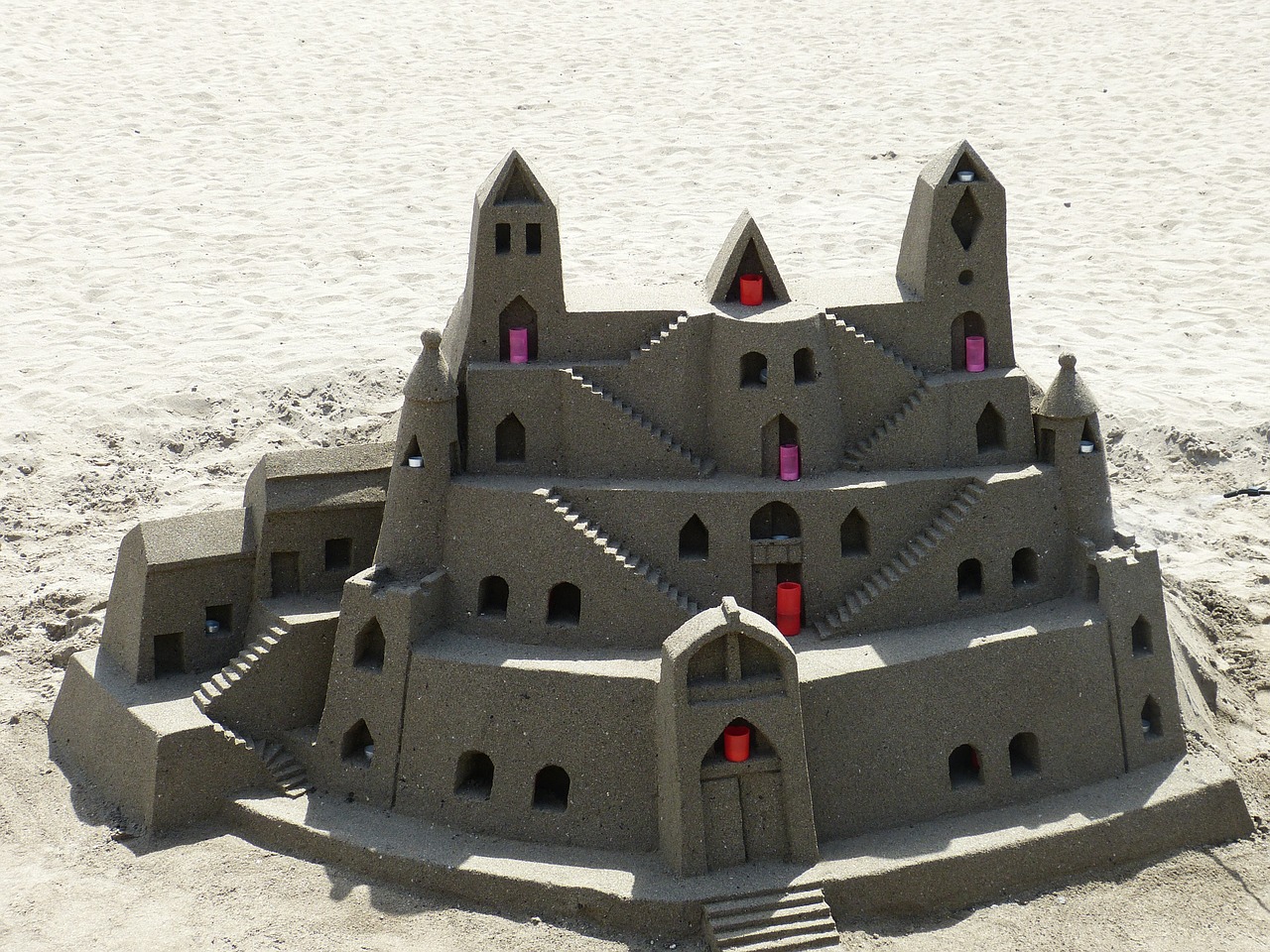 sandburg sand sculpture beach free photo