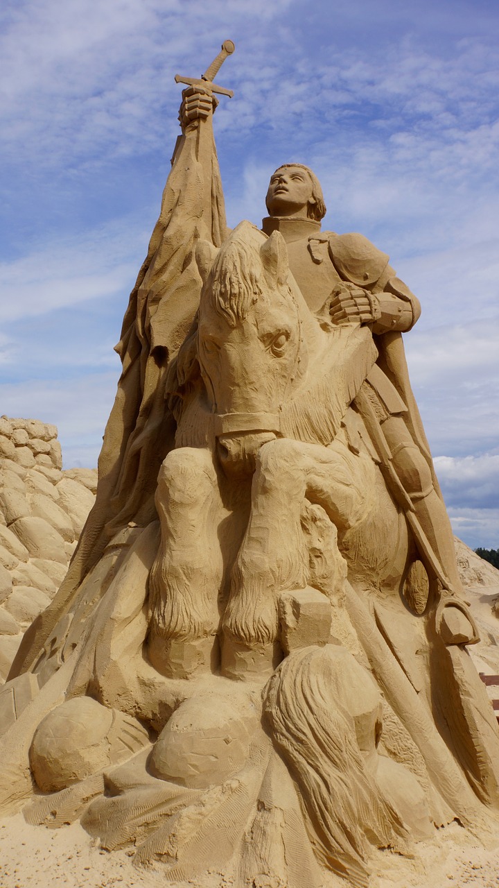 sandcastle sand sculpture knight free photo