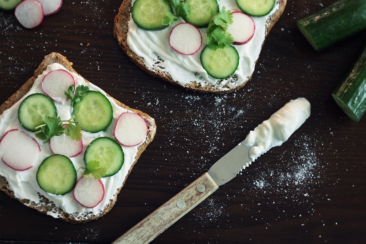 sandwich cucumber radish free photo