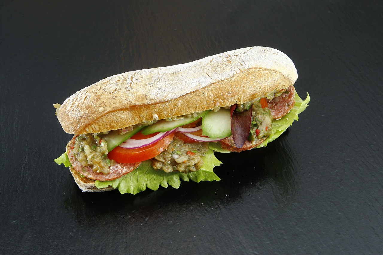 sandwich sausage salami free photo