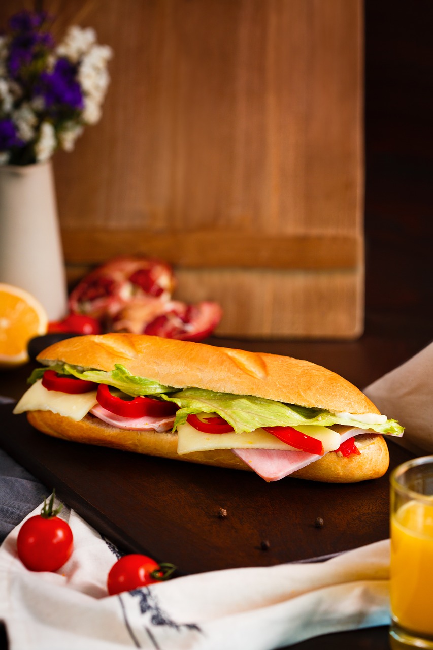 sandwich sandwich with sausage breakfast free photo
