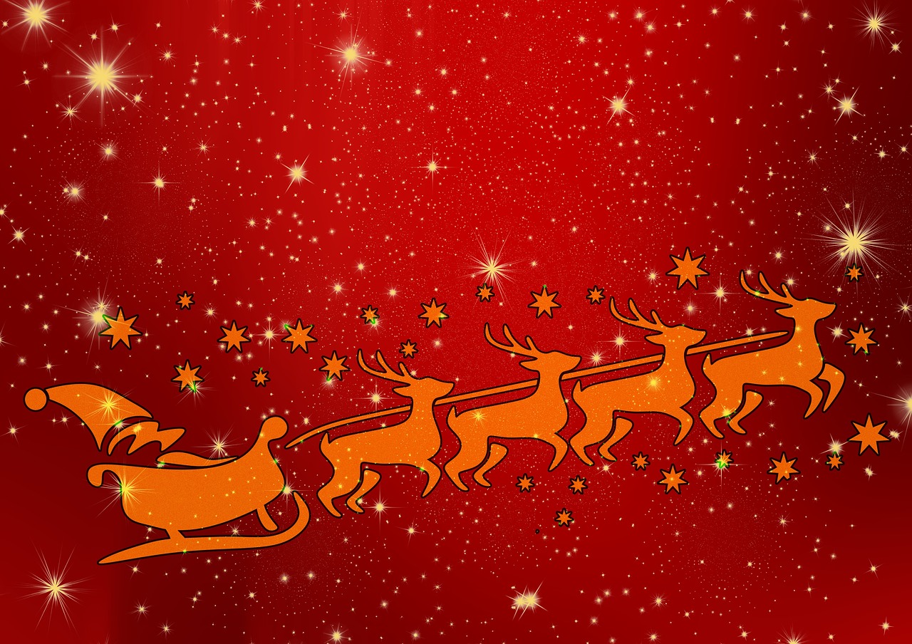 santa reindeer christmas free photo
