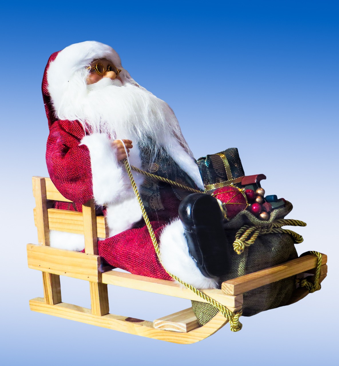 santa claus slide santa with sleigh free photo