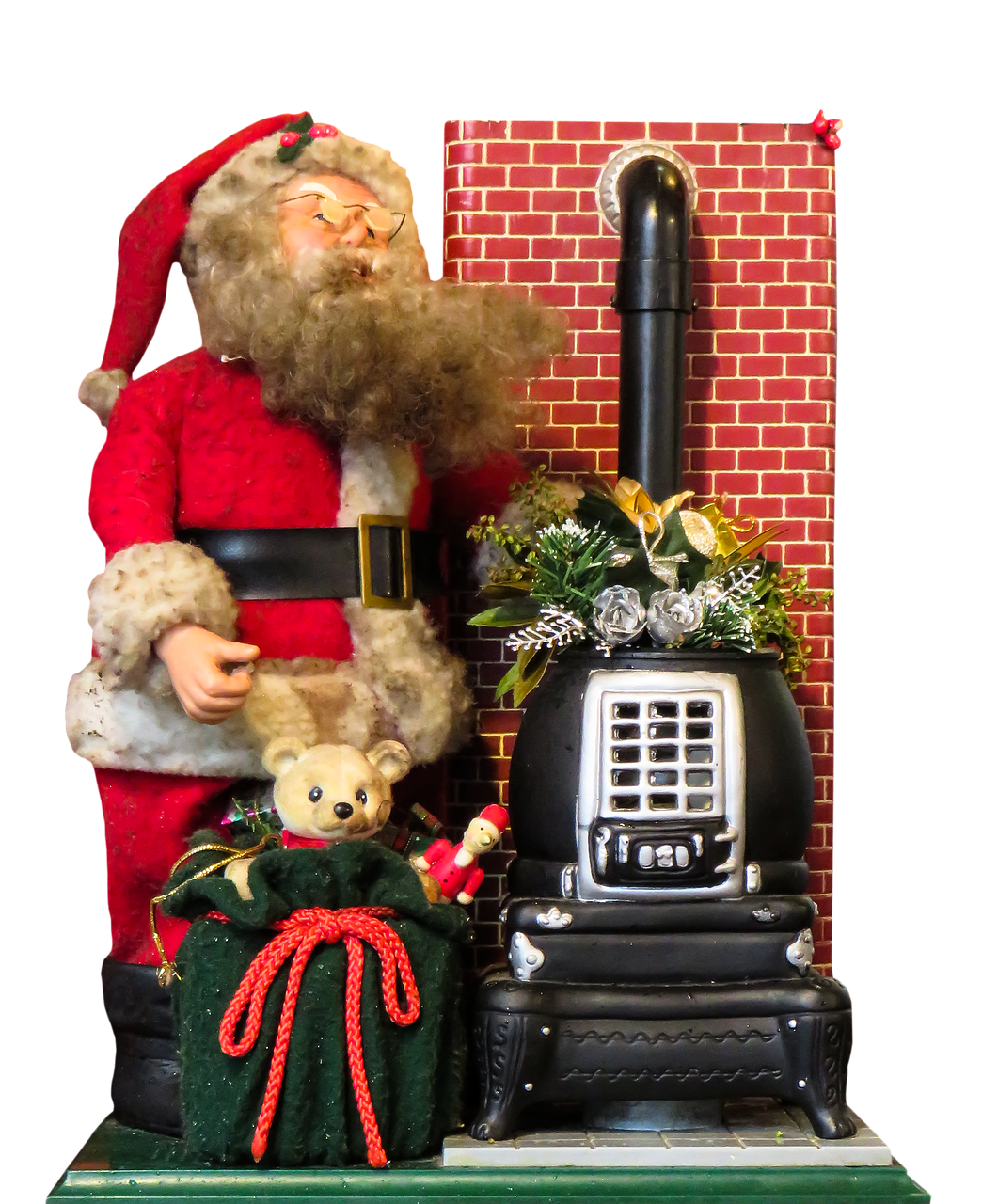 santa claus fireplace isolated free photo