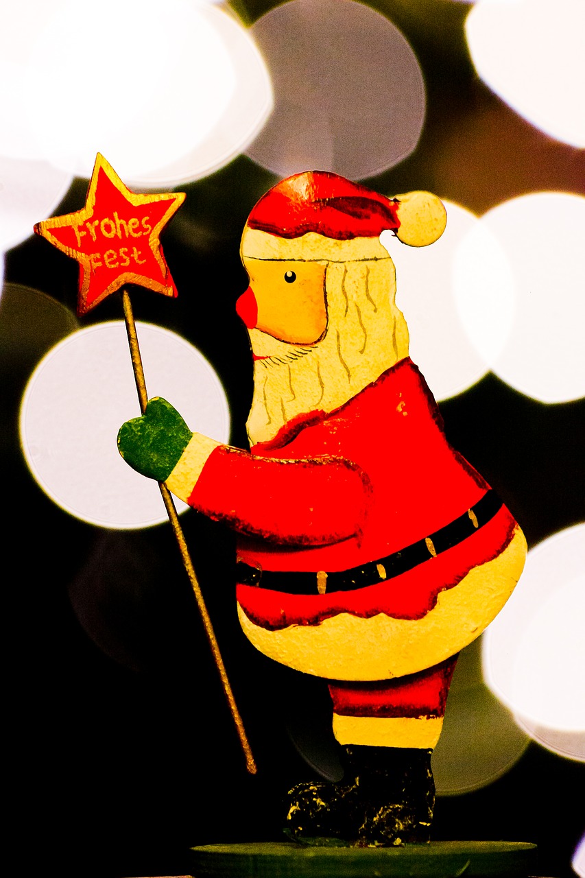 santa claus greeting lights free photo