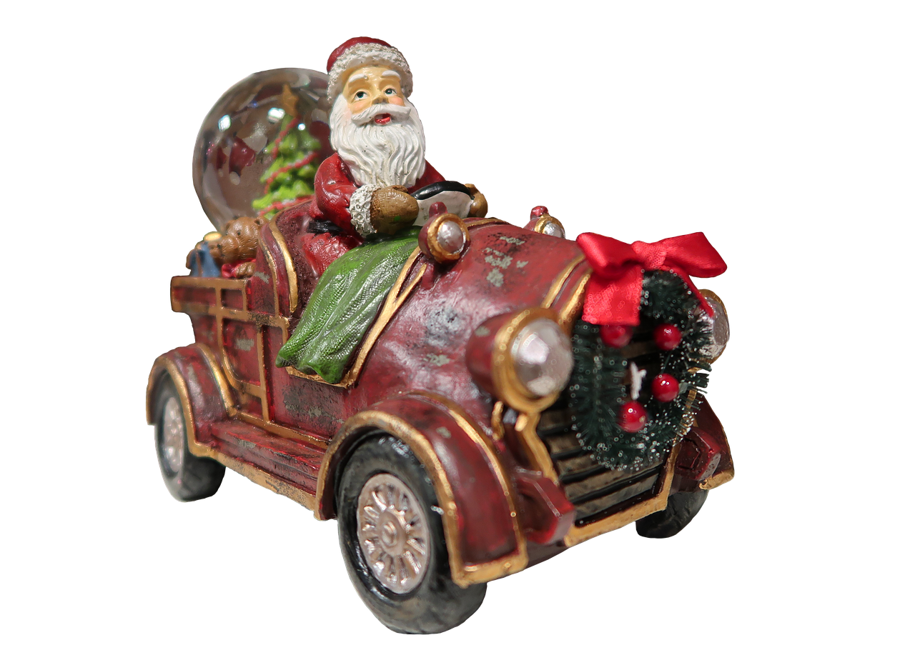 santa claus  auto  christmas free photo