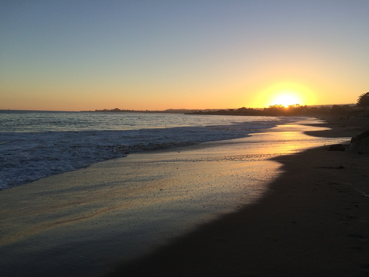 santa cruz beach sunset free photo