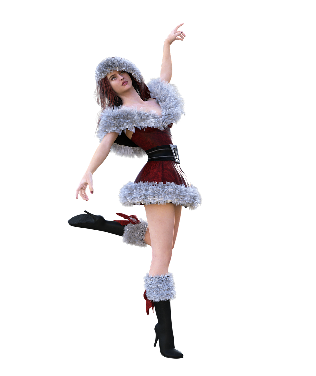santa lina  rendering  dancing girl free photo