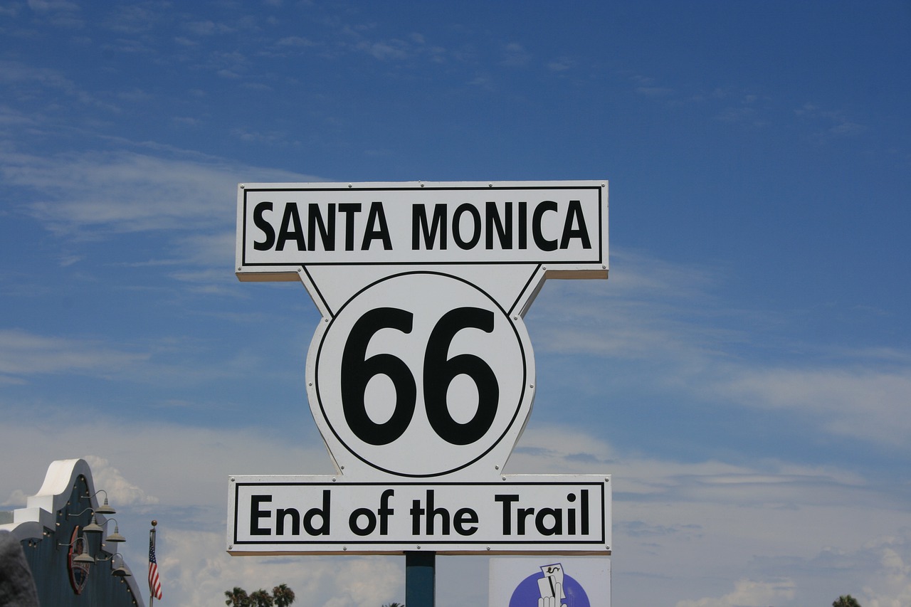 santa monica route 66 end of free photo