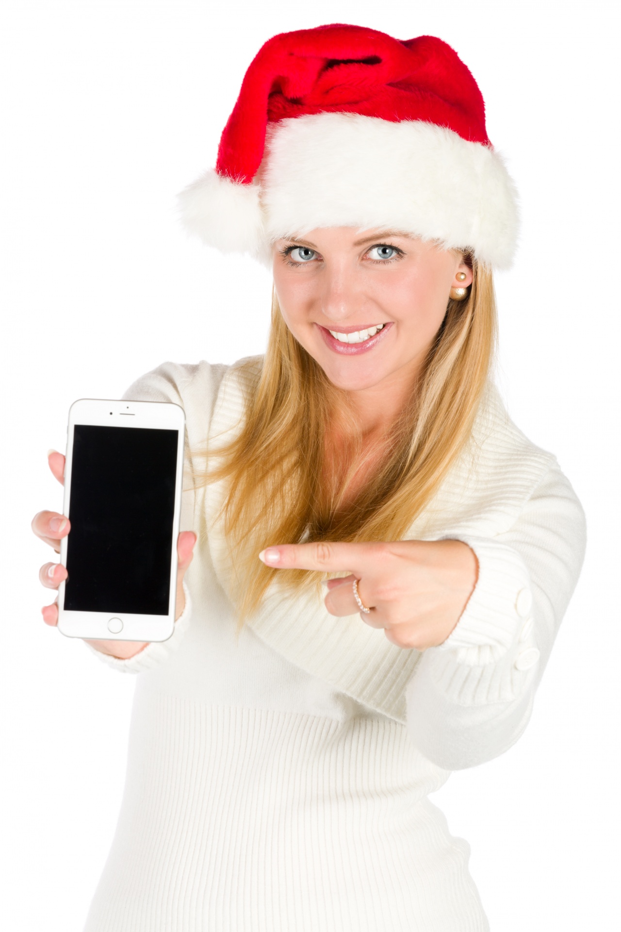cell phone christmas female free photo