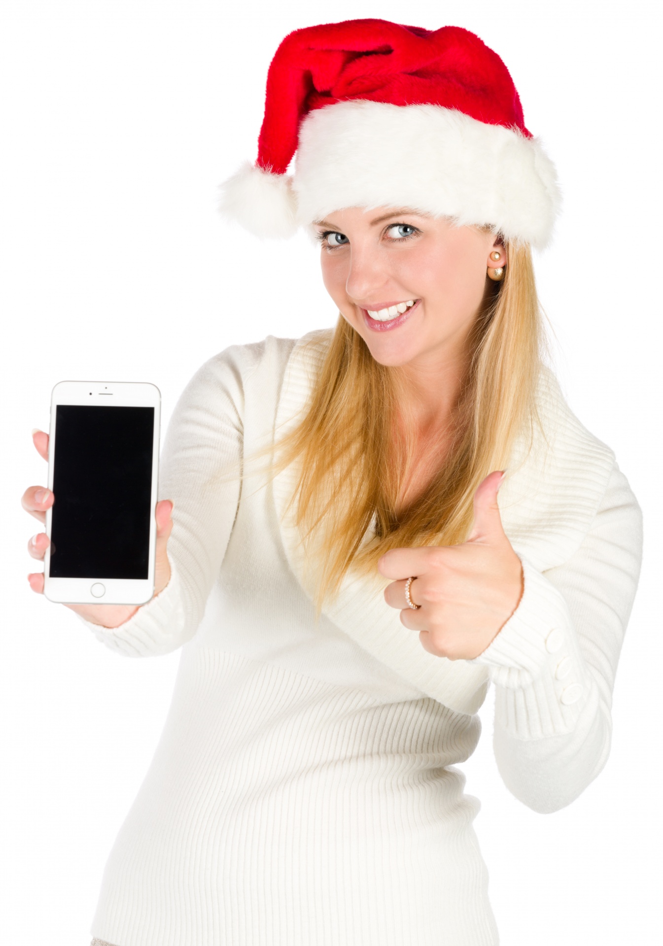 cell phone christmas female free photo
