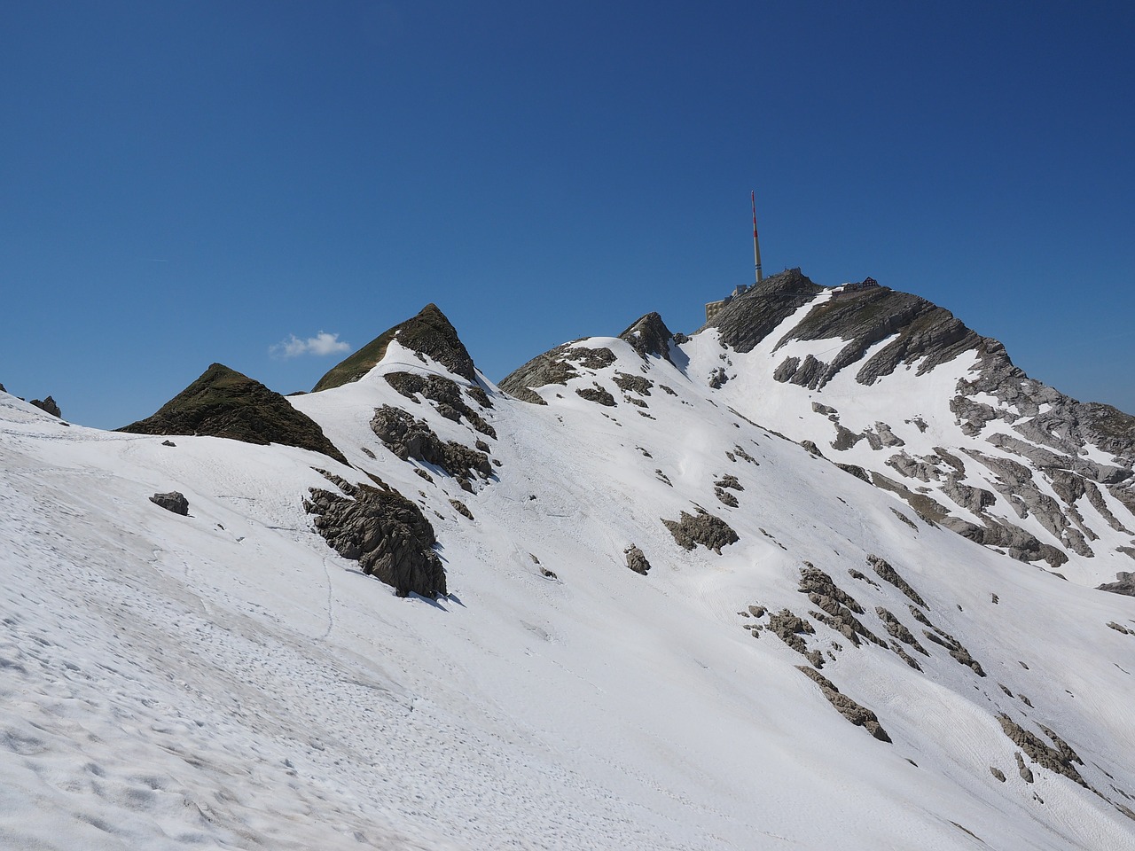 säntis summit transmission tower free photo