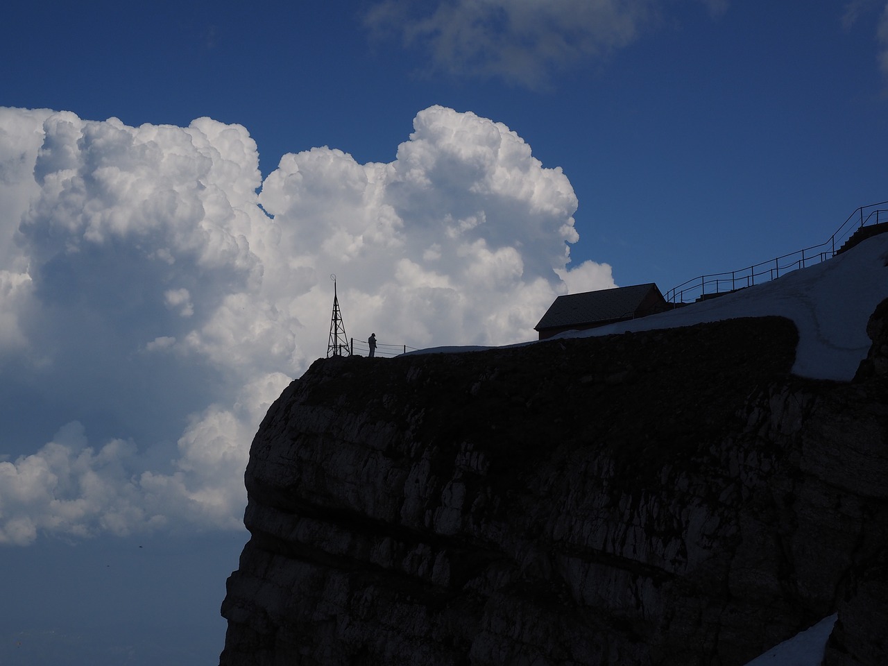 säntis viewpoint clouds free photo